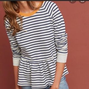 NWT Anthropologie Striped Peplum Top